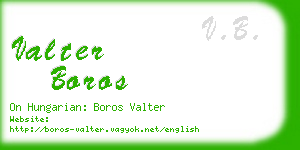 valter boros business card